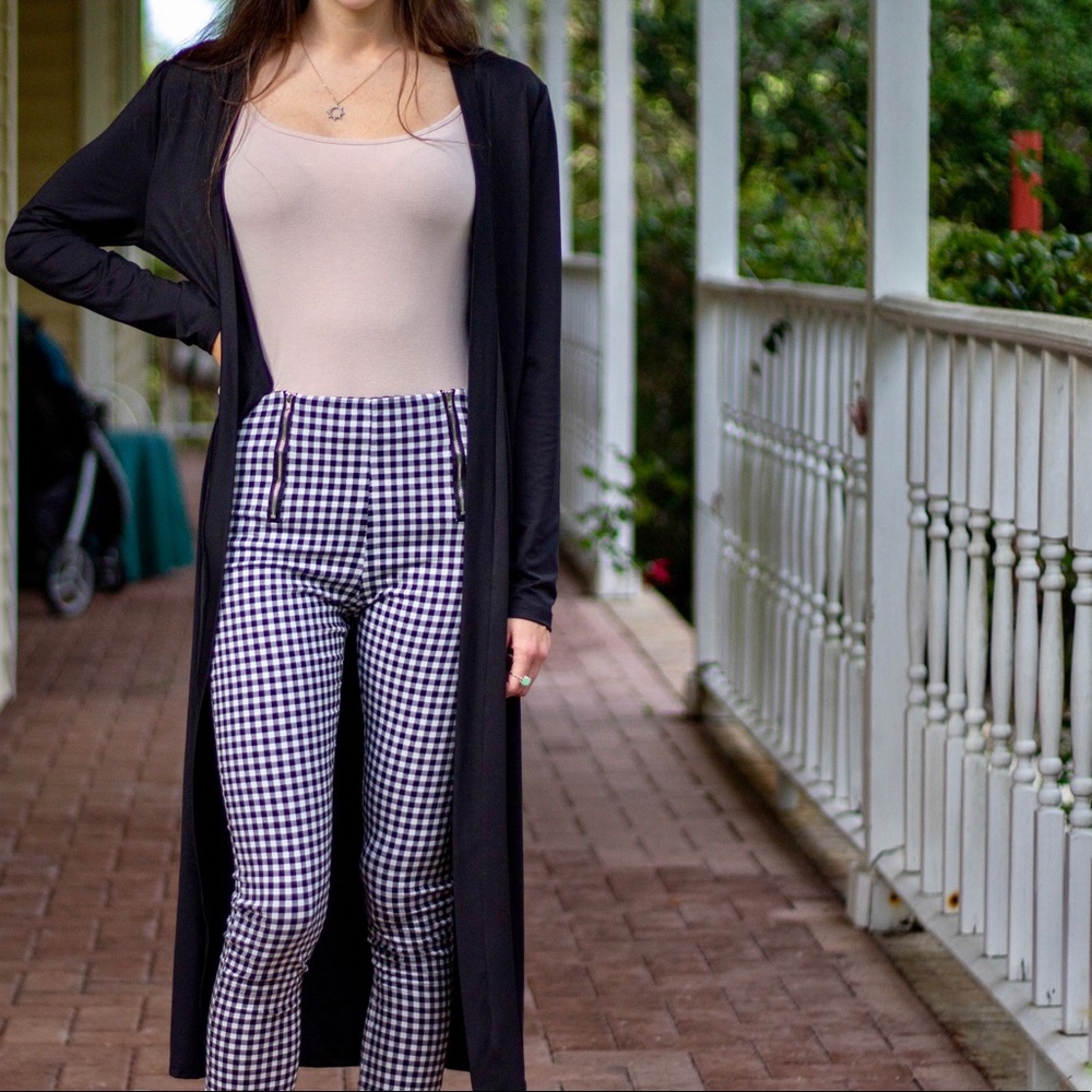 SHEIN Black Collarless Duster Coat